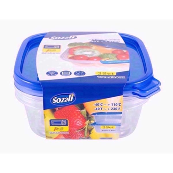 SOZALI SQUARE FOOD BOX 700ML 2PC