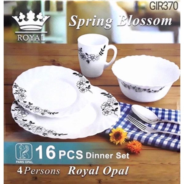 ROYAL OPAL BLOSSOM DINNER SET 16PCE