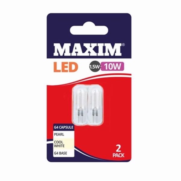 MAXIM 10W G4 COOL WHITE PACK OF 2