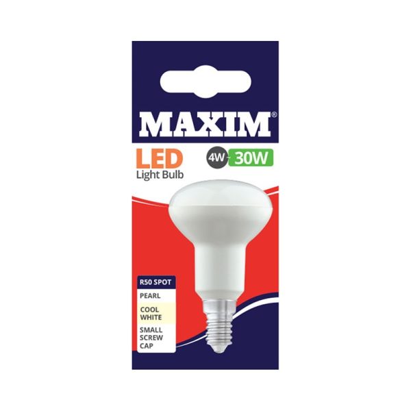 MAXIM 30W R50 SES COOL WHITE PACK OF 10