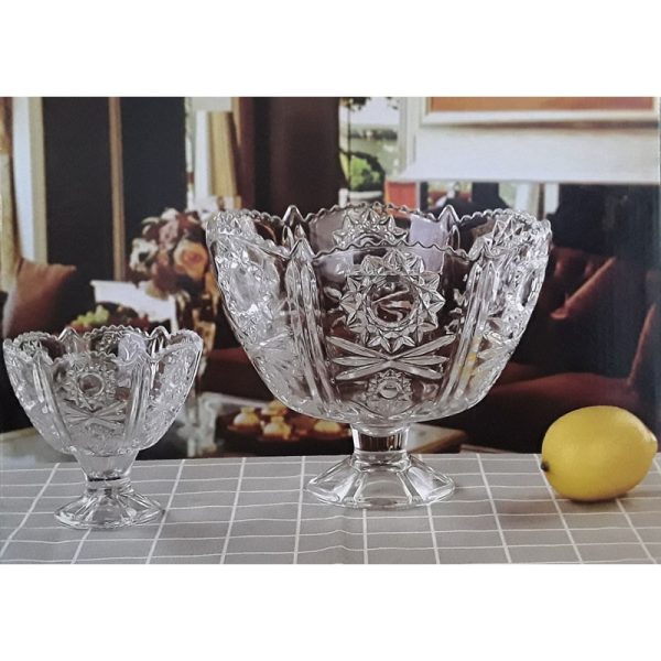 FOOTED GLASS BOWL SET 7PC