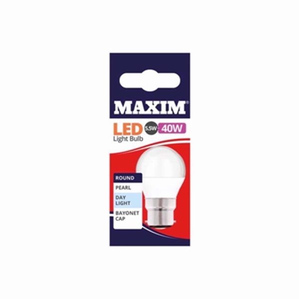 MAXIM 40W ROUND BC DAY LIGHT PACK OF 10