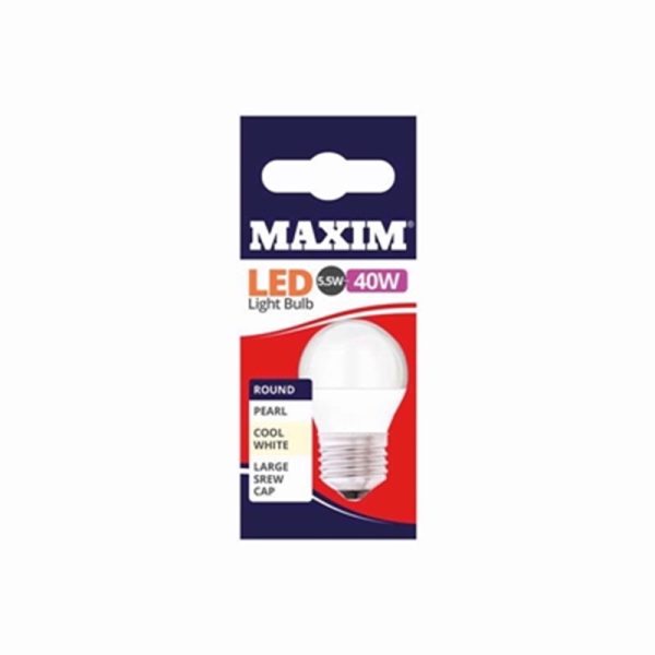 MAXIM 40W ROUND ES COOL WHITE PACK OF 10