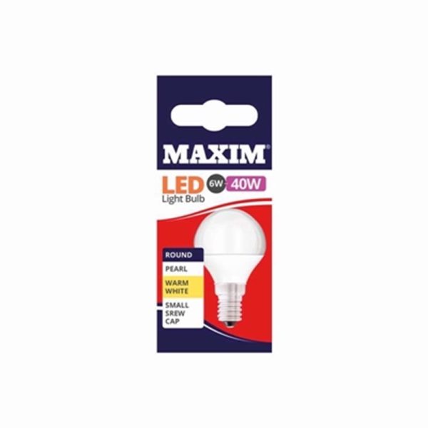 MAXIM 40W ROUND SES WARM WHITE PACK OF 10