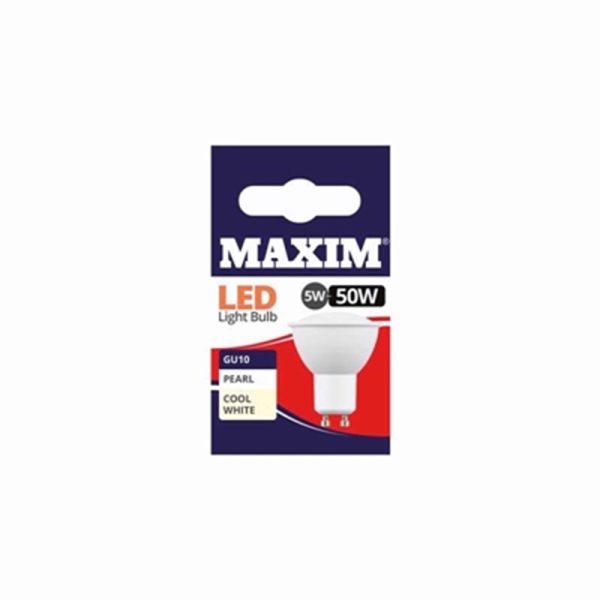 MAXIM 50W GU10 COOL WHITE PACK OF 10