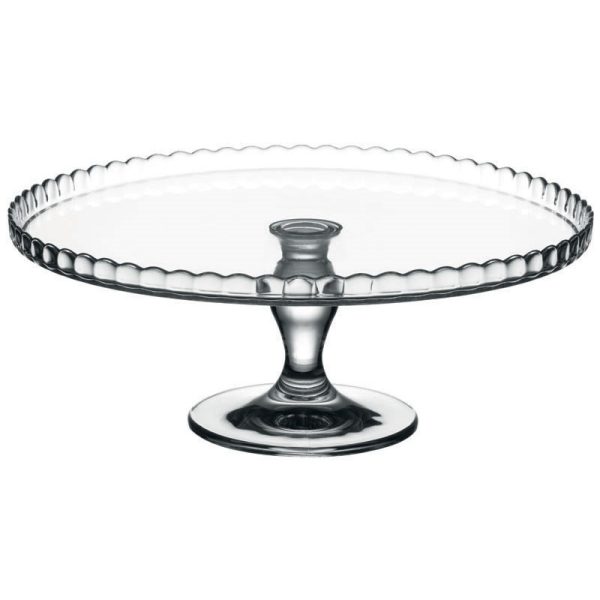 PASABAHCE PATISSERIE FOOTED ROUND SERVER