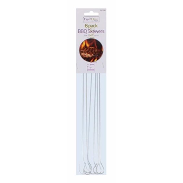 METAL BBQ SKEWERS PACK OF 6