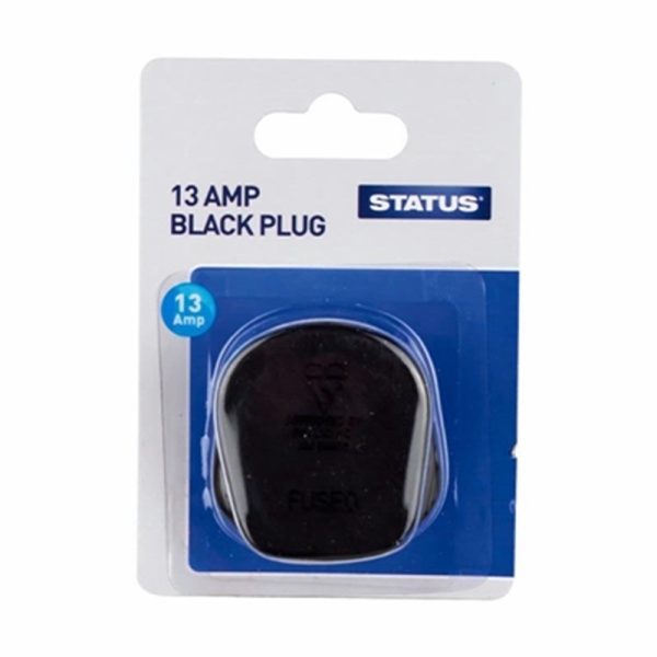 STATUS 13AMP BLK PLUG SINGLE B/CARD