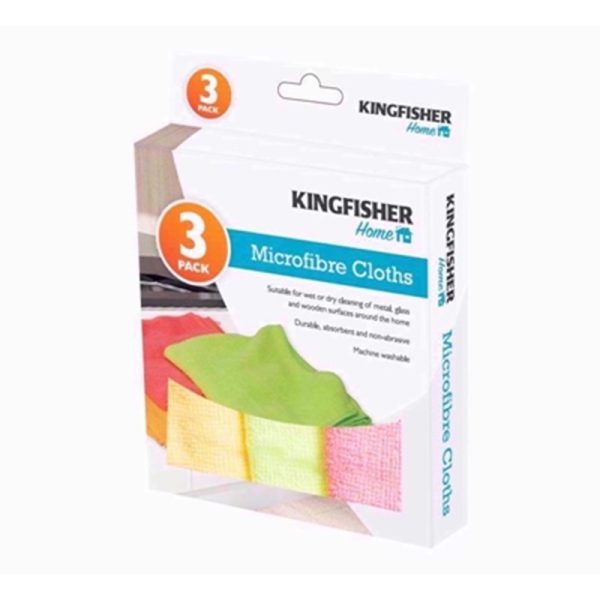 KINGFISHER MICROFIBRE CLOTH PACK OF 3