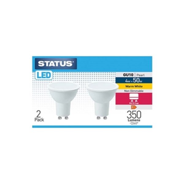 STATUS LED 50W GU10 PEARL W/W PACK OF 2