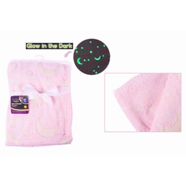 FIRSTSTEPS GLOW IN THE DARK BLANKET PINK