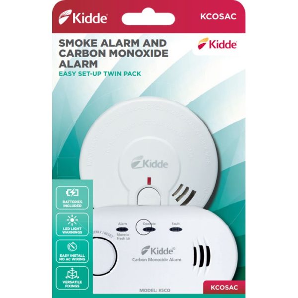 KIDDE CARBON MONIXIDE ALARM & SMOKE ALARM TWIN PACK