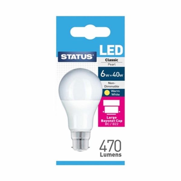 STATUS LED BC ROUND PEARL C/W 5.5W EACH