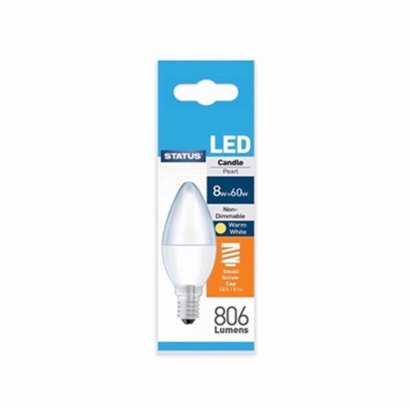 STATUS LED CANDLE SES PA PEARL W/WHT PACK OF 1 BOX