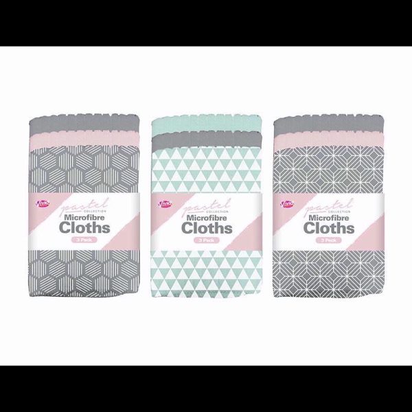 MICROFIBRE CLOTHS PACK OF 3 PASTEL