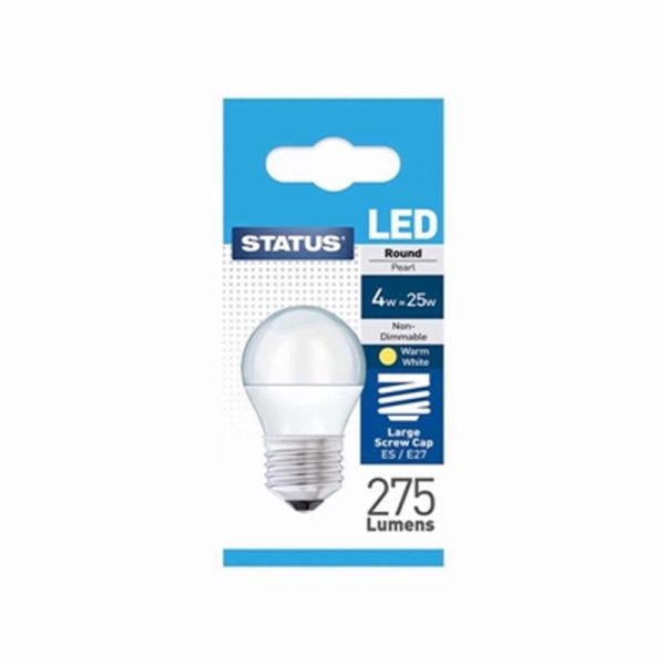 STATUS LED ROUND ES PA PEARL W/WHT PACK OF 1 BOX