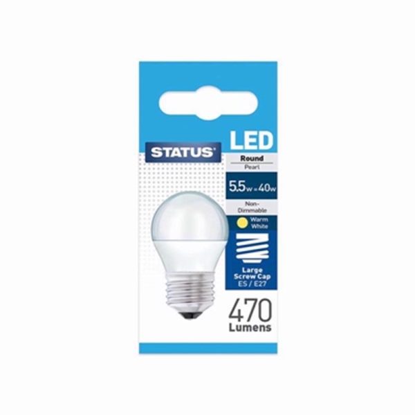 STATUS LED ROUND ES PA PEARL5.5W W/WHT PACK OF 1