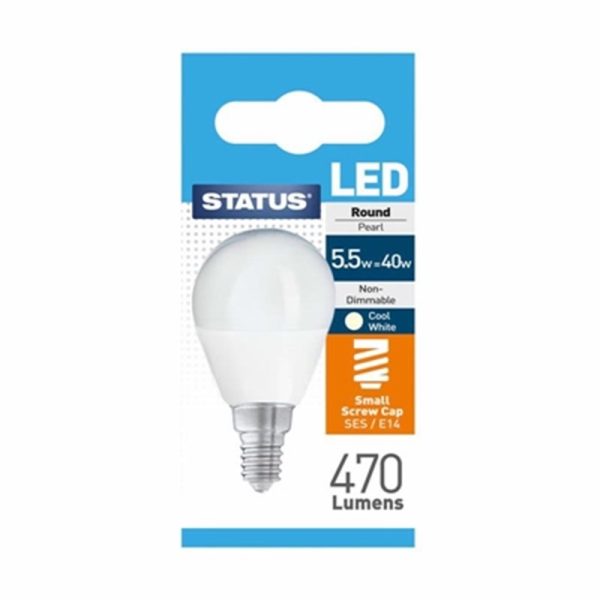 STATUS LED SES ROUND PEARL C/W 5.5W EACH