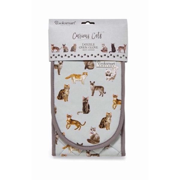 COOKSMART DOUBLE OVEN GLOVE CURIOUS CATS