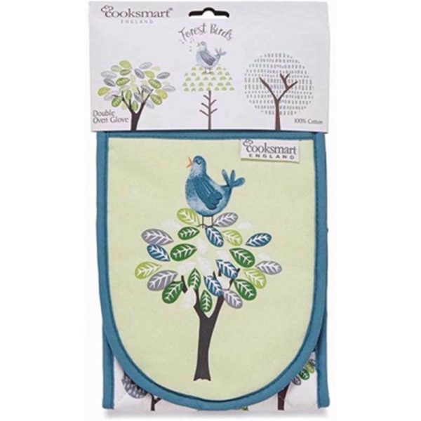 COOKSMART DOUBLE OVEN GLOVE FOREST BIRDS