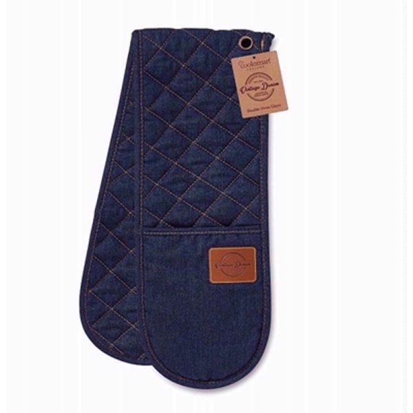 COOKSMART DOUBLE OVEN GLOVE OXFORD DENIM