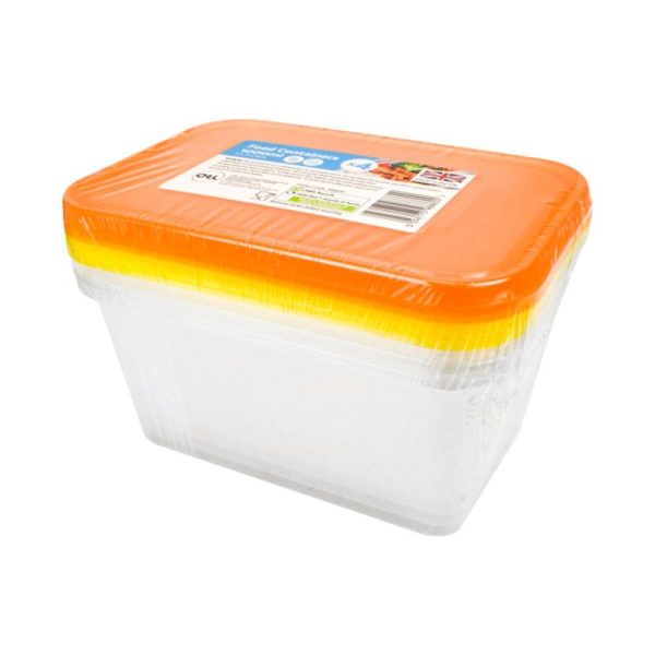 PLASTIC FOOD CONTAINERS 1000ML PACK OF 4