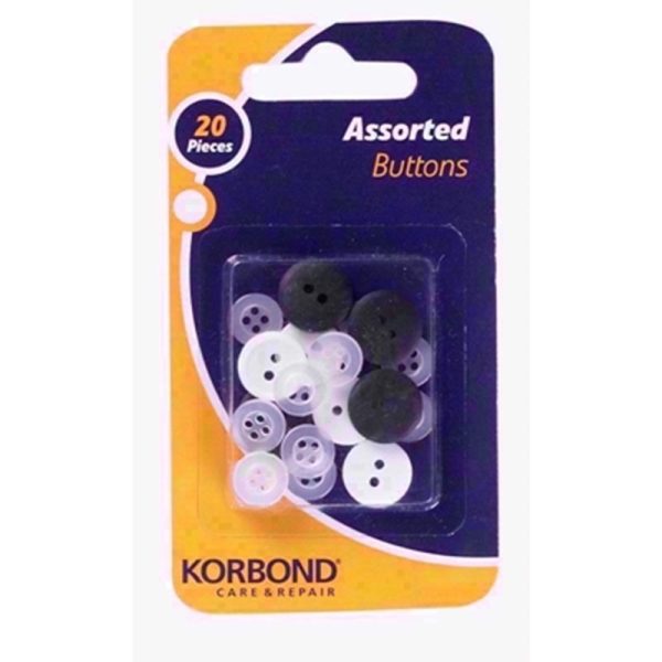 KORBOND ASSORTED BUTTONS 20PCS