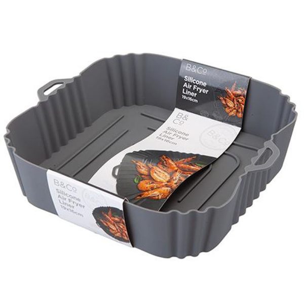 B&CO AIR FRYER SILICONE LINER SQUARE 18.5X16X4CM