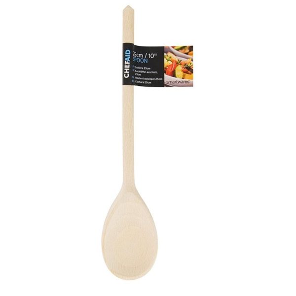 CHEF AID 10INCH WOOD SPOON EACH D000