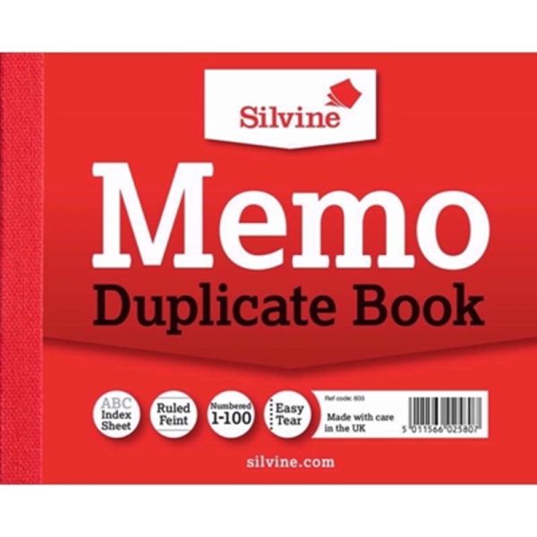 SILVINE DUPLICATE BOOK 603 PACK OF 12