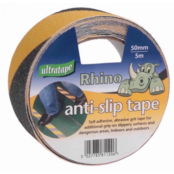 RHINO NON-SLIP TAPE BLK/YELL 50MMX5M