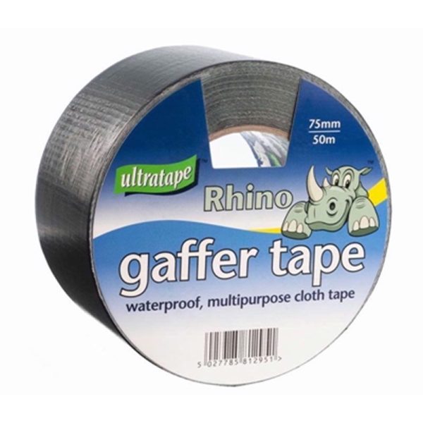 ULTRATAPE BLACK GAFFA TAPE 75MMX50M