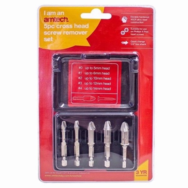 AMTECH CROSS HEAD SCREW REMOVER SET 5PC