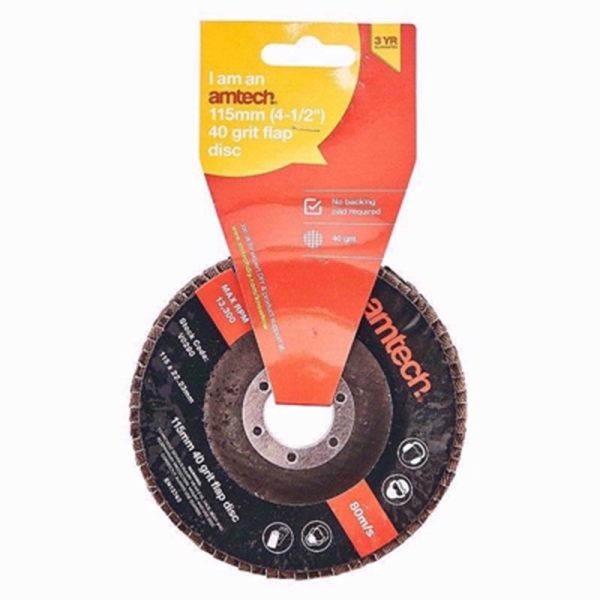 AMTECH DISC PRO FLAP 40 GRIT 115MM