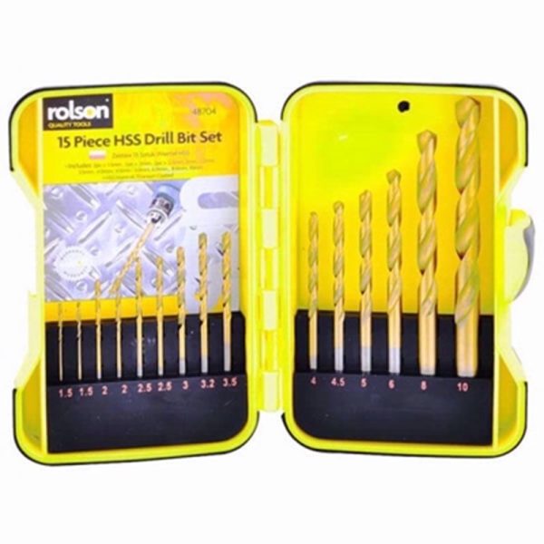 ROLSON HSS DRILL BIT SET 15PCE