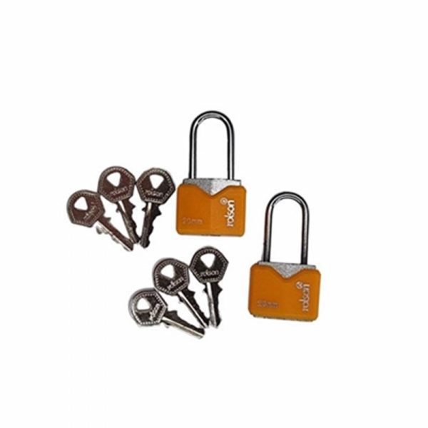 ROLSON IRON LONG SHACKLE PADLOCK 2PC 20MM