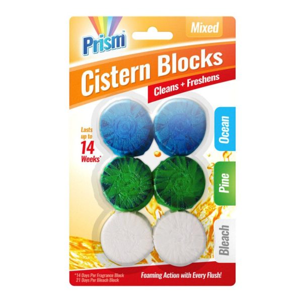 PRISM TOILET PACK OF 6 BLOCKS MIXED