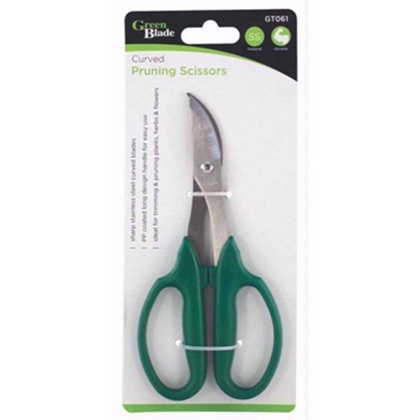 GREEN BLADE CURVED PRUNING SCISSORS