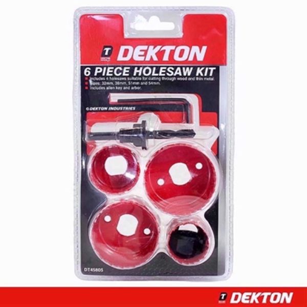 DEKTON HOLESAW KIT 6 PIECE