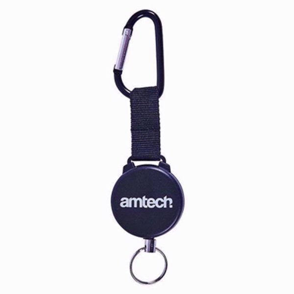 AMTECH KEYRING RECOIL WITH CARABINER