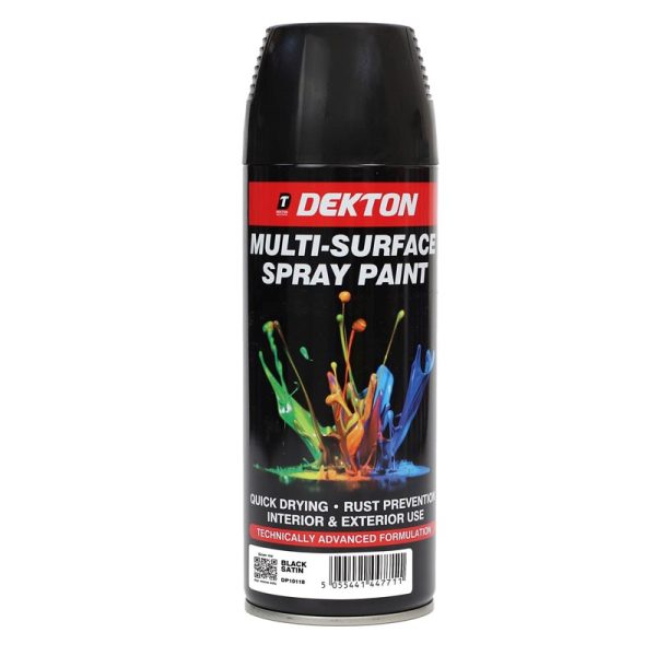 DEKTON SPRAY PAINT SATIN BLACK 400ML