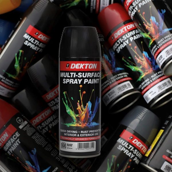 DEKTON SPRAY PAINT SATIN BLACK 400ML