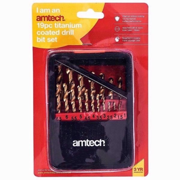 AMTECH DRILL TITANIUM 19PC SET