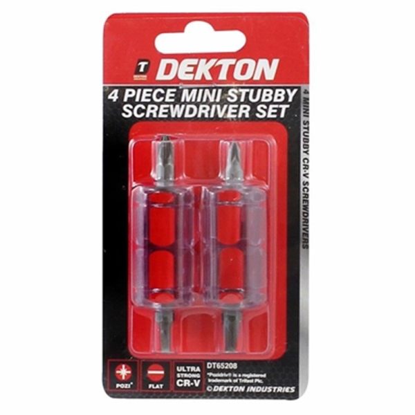 DEKTON MINI STUBBY SCREWDRIVER 4PC