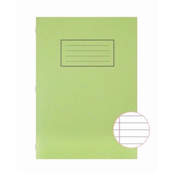 SILVINE EXERCISE BOOK A4 ASSORTED PACK OF 10 GREEN