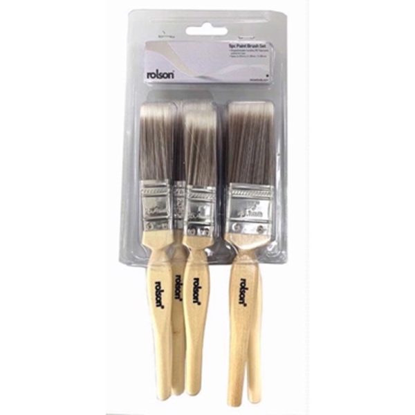 ROLSON PAINT BRUSH 5PC WOODEN HANDLE