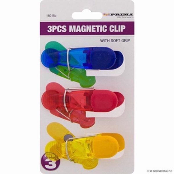 PRIMA MAGNETIC CLIP WITH SOFT GRIP 3PC