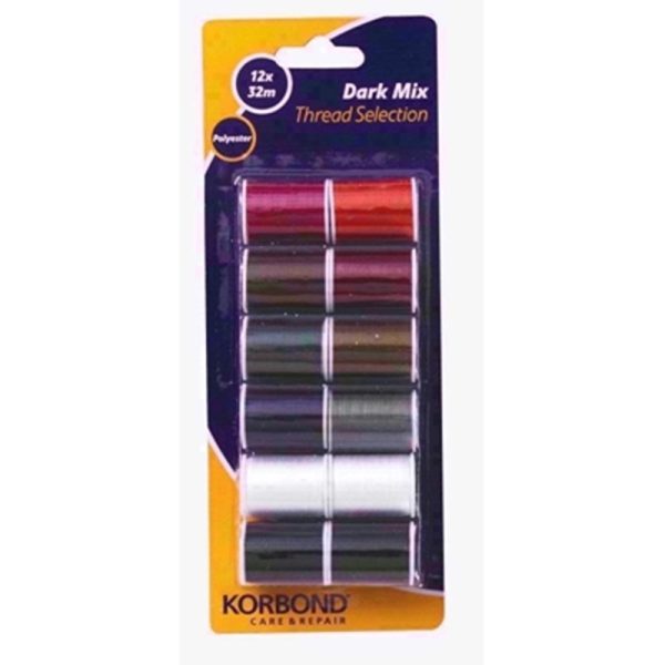 KORBOND DARK MIX THREAD SELECTION 12X32M