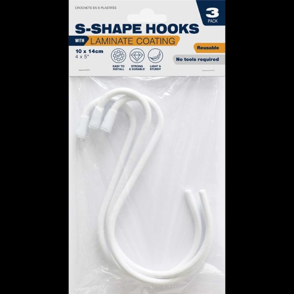 HOOK S-SHAPE LAMINATED PACK OF 3