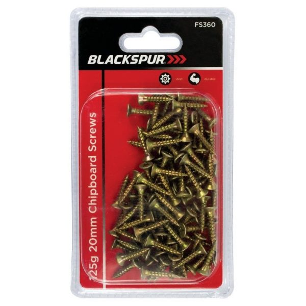 BLACKSPUR CHIPBOARD SCREWS 125G 20MM